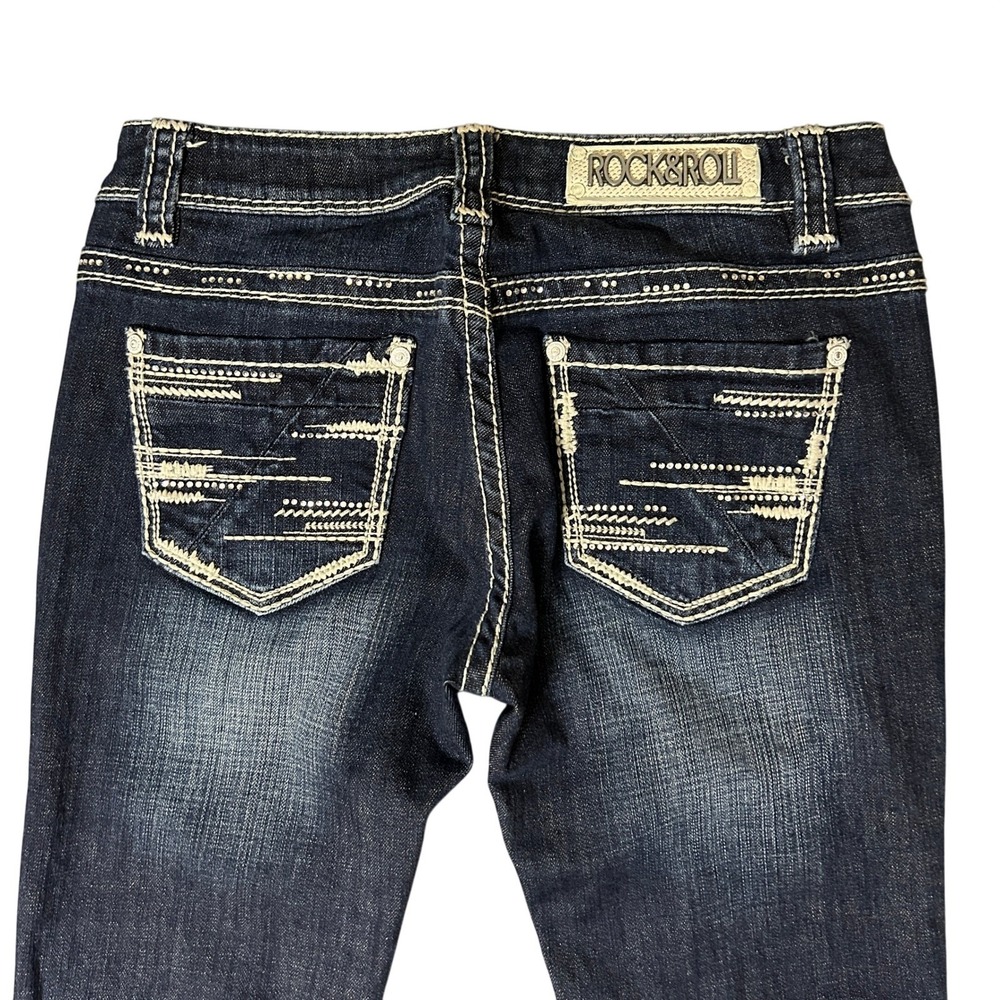 Rock & Roll Cowgirl Jeans Womens 30x29 Bootcut Rival Low Rise Contrast Stitch